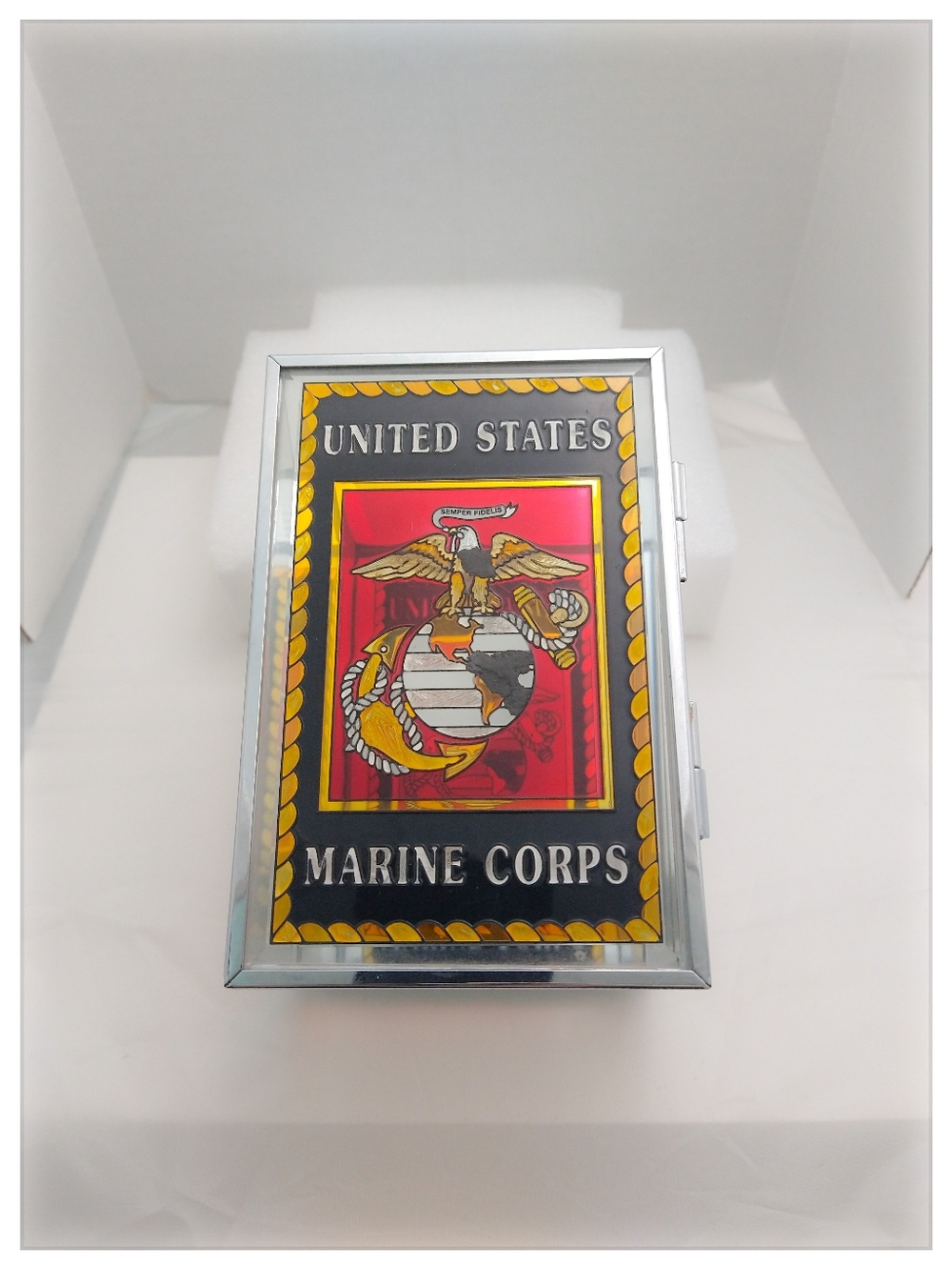 🇺🇸 United States Marine Corps 🇺🇸 Glass Keepsake/Jewelry Box